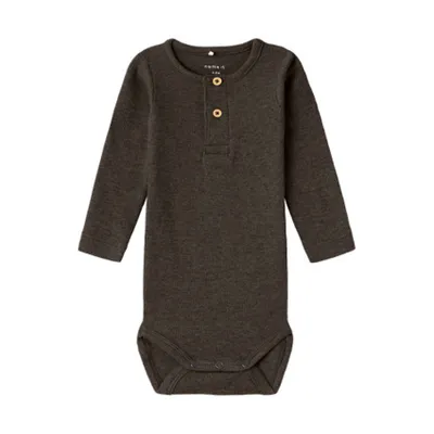 Name It Button Romper - Kab NOOS - Delicioso Melange
