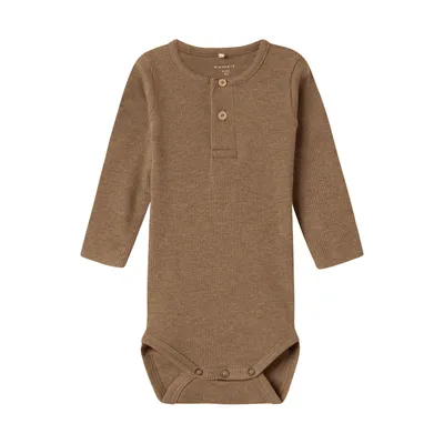 Name It Kab Button Romper - Maat 68 - Toasted Coconut