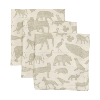 Jollein Animals Hydrofiel Monddoekje 3 Stuks