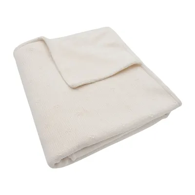 Jollein Cosy Knit Wiegdeken - 75x100cm - Ivory/Velvet
