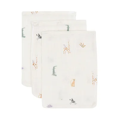 Jollein Jungle Jambo Washandje - 3 Pack - 15 x 20 cm - Hydrofiel 