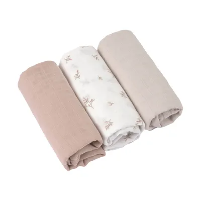 Lässig Swaddle & Burp Doeken - Miracle Of Nature Leaves - 3 Stuks - 80 x 80 cm
