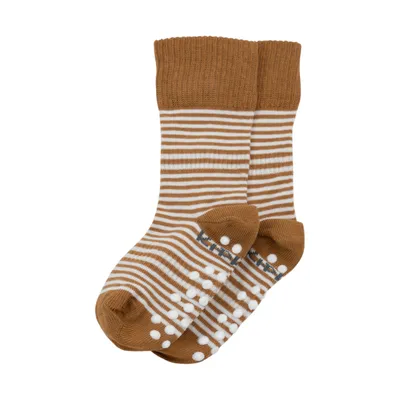 KipKep Blijf-Sokjes - 18-24 Mnd - Antislip - 1-Pack - Camel Stripes