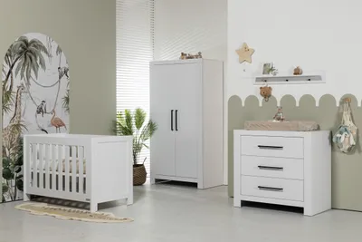 Interbaby Ledikant 60 x 120 - Commode 3 Laden Malmo Wit