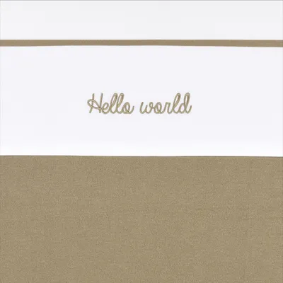 Meyco Ledikantlaken Hello World Taupe 100 x 150 cm 
