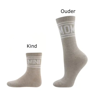 Ewers Tennissokken Set Kind en Ouder - Mini en Mom - Beige