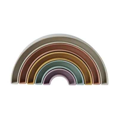 Mushie Stacker Toy Rainbow - Tropical