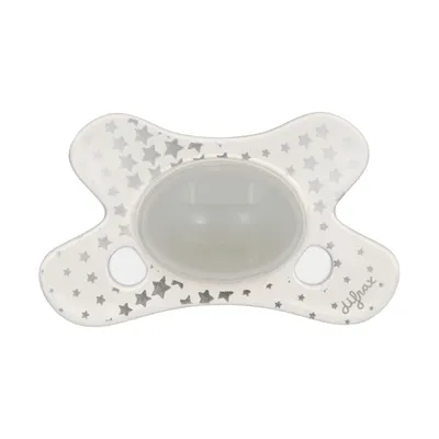 Difrax Glow In The Dark Fopspeen - Anatomisch - 0-6 Mnd - Wit