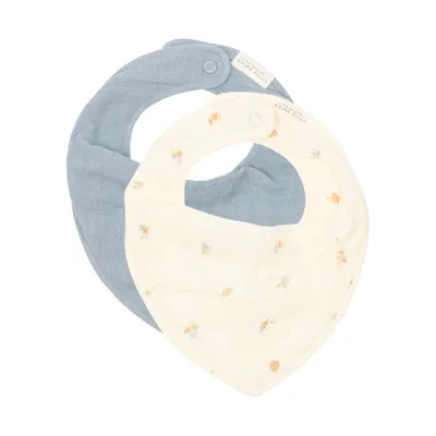 Little Dutch Forest Treasures Bandana Slab -  (Set van 2) - Hydrofiel - Denim Blue