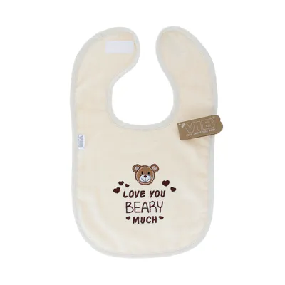 VIB Love You BEARY Much Slabbetje - One Size - Beige 