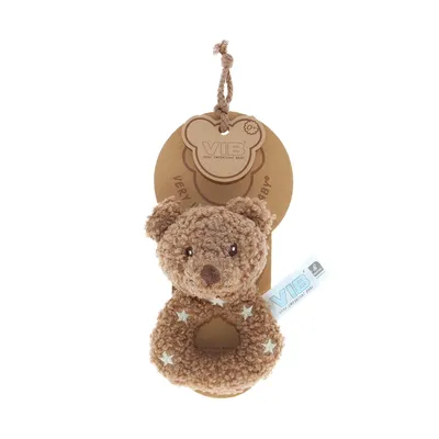 VIB Teddy Beer Pluche Rammelaar - 22 cm - Bruin