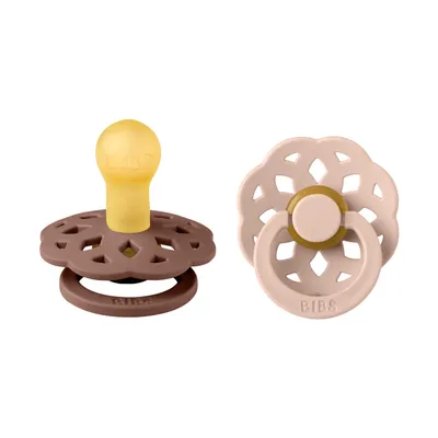 BiBs Boheme Fopspeen - Rond - 2 Stuks - 0-6 Mnd - Woodchuck/Blush