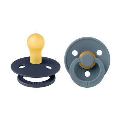 BiBs Fopspeen - Rond - 2 Stuks - 6-18 Mnd - Deep Space Blue/Petrol 