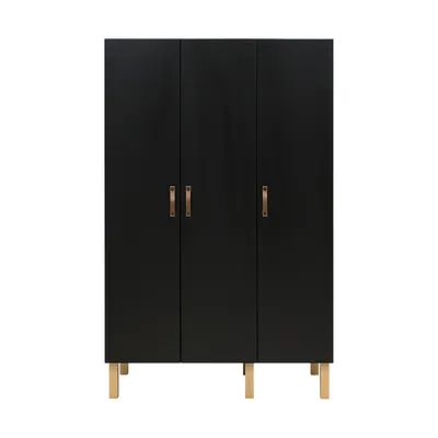 Hanglegkast 3 Deuren Floris Mat Zwart/Naturel