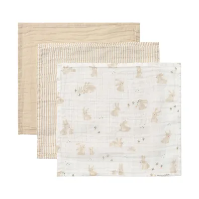 Little Dutch Baby Bunny Monddoekjes - 3 Stuks - 25 x 25 cm 