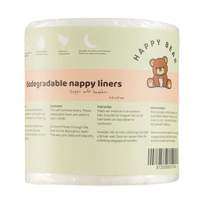 HappyBear Inlegvellen Bamboo 1 Rol (100 vellen) 