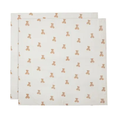 Jollein Hydrofiel Multidoek Teddy Bear 115x115cm 2-Pack