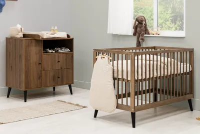 Bopita Ledikant 60 x 120 - Commode - Zara - Walnoot