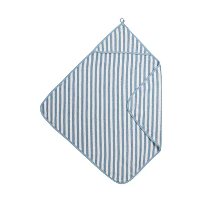 Meyco Baby Fat Stripe Badcape - 75x75 cm - Badstof - Jeans Blue