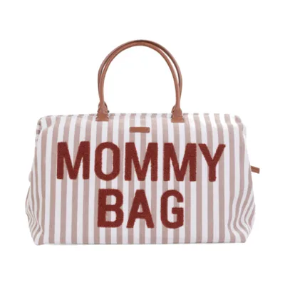 Childhome Mommy Bag Strepen Nude / Terracotta