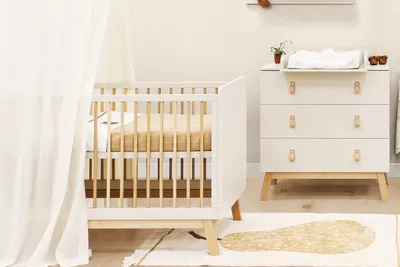 Bopita Ledikant 70 x 140 cm - Commode - Lines - Dune/Natural