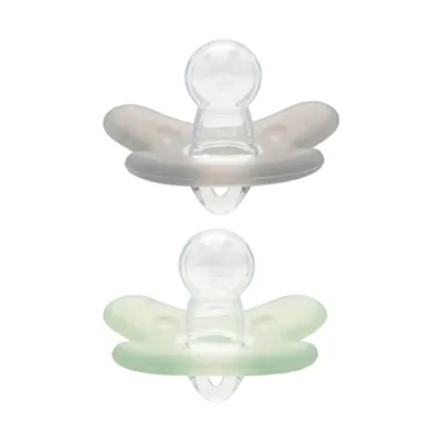 Difrax Fopspeen - Rond - 2 Stuks - 6-12 Mnd - Stone/Sage