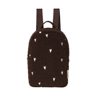 Studio Noos Teddy Hearts Mini Rugzak - Chocolate