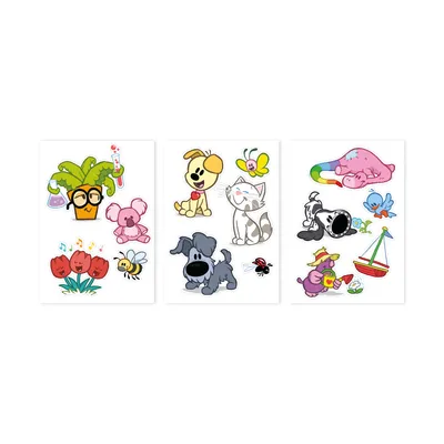 Woezel & Pip Muurstickers A4 Set - Dieren