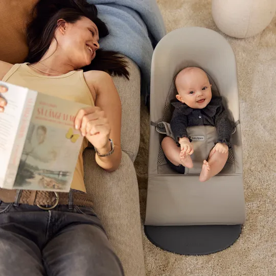 BabyBjörn Balance Soft Wipstoeltje Geweven Jersey Tri-Fabric - Zandgrijs