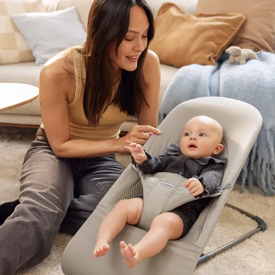 BabyBjörn Balance Soft Wipstoeltje Geweven Jersey Tri-Fabric - Zandgrijs