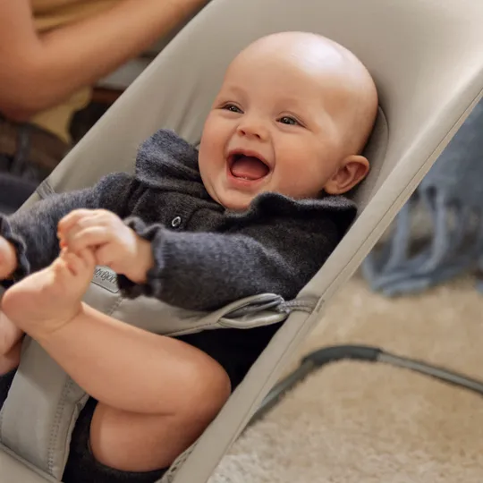 BabyBjörn Balance Soft Wipstoeltje Geweven Jersey Tri-Fabric - Zandgrijs