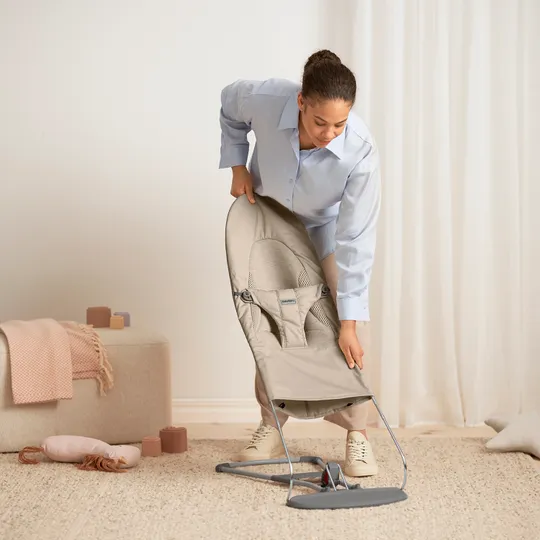 BabyBjörn Balance Soft Wipstoeltje Geweven Jersey Tri-Fabric - Zandgrijs