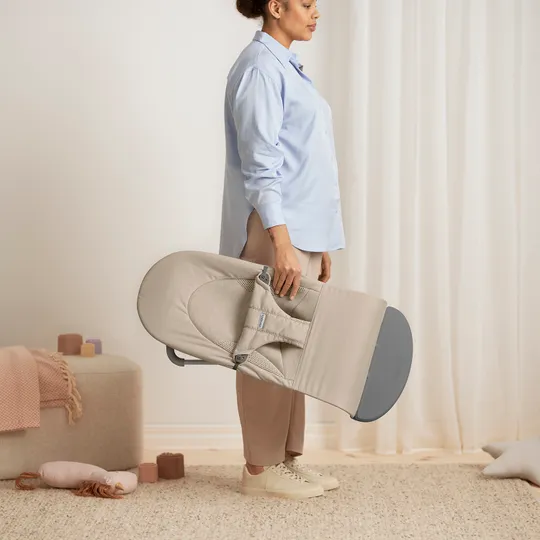 BabyBjörn Balance Soft Wipstoeltje Geweven Jersey Tri-Fabric - Zandgrijs