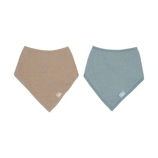 Jollein Slab Bandana Hydrofiel - Sea Green / Biscuit - 2 Stuks