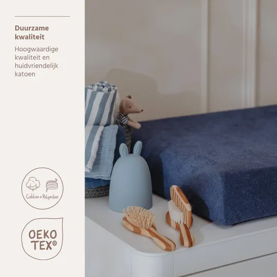 Meyco Aankleedkussenhoes Badstof Indigo 50x70 cm 2-pack