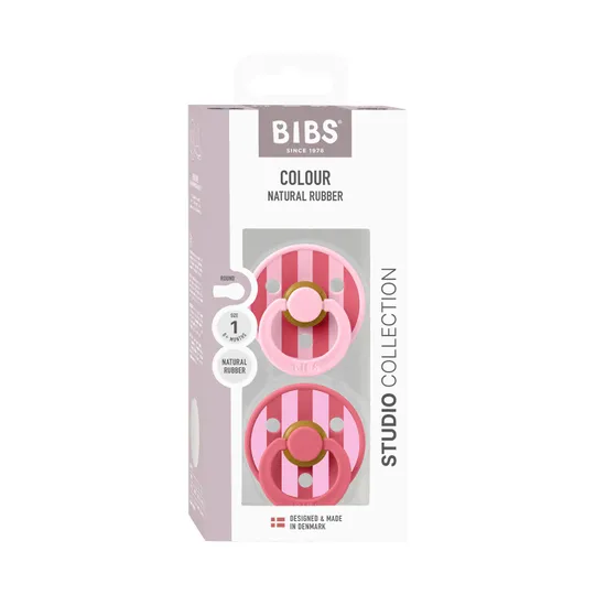 BiBs Colour Fopspeen - Rond - 2 Stuks - 6-18 Mnd - Baby Pink/Coral Mix 