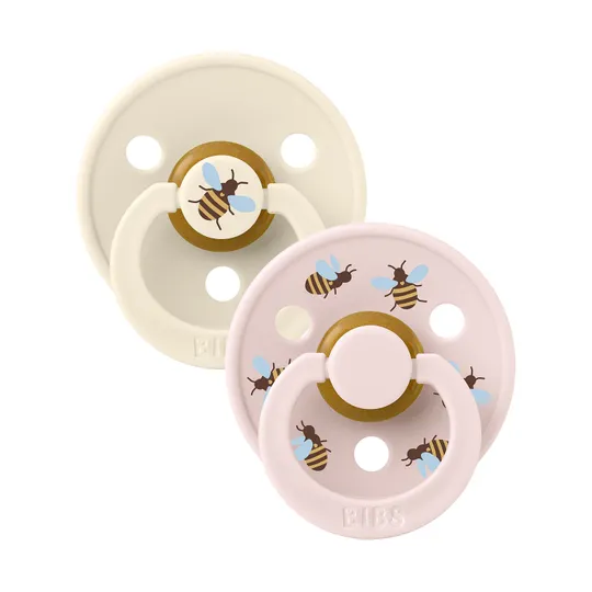 BiBs Studio Colour Fopspeen - Rond - 2 Stuks - 6-18 Mnd - Bumblebee Ivory 