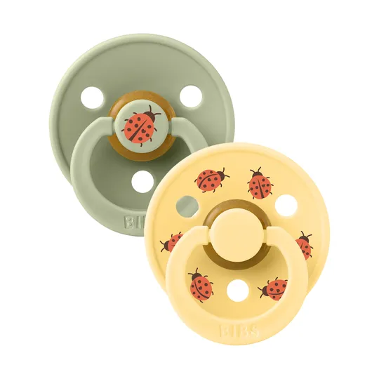 BiBs Studio Colour Fopspeen - Rond - 2 Stuks - 18+ Mnd - Ladybug Sage Mix 