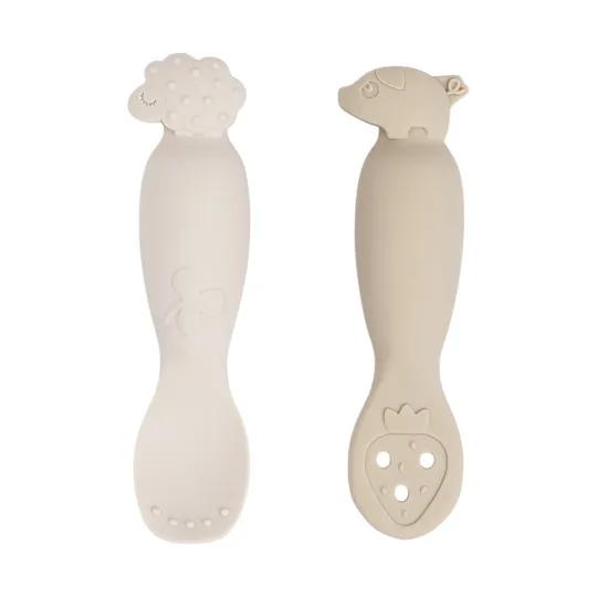 Done By Deer Tiny Farm Oefen Lepel Set - Sand