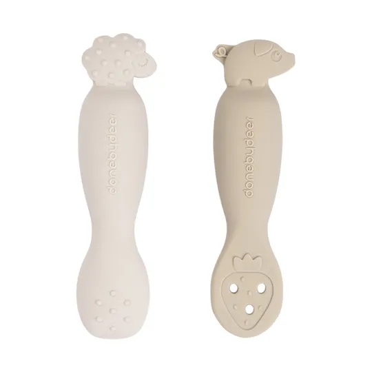 Done By Deer Tiny Farm Oefen Lepel Set - Sand