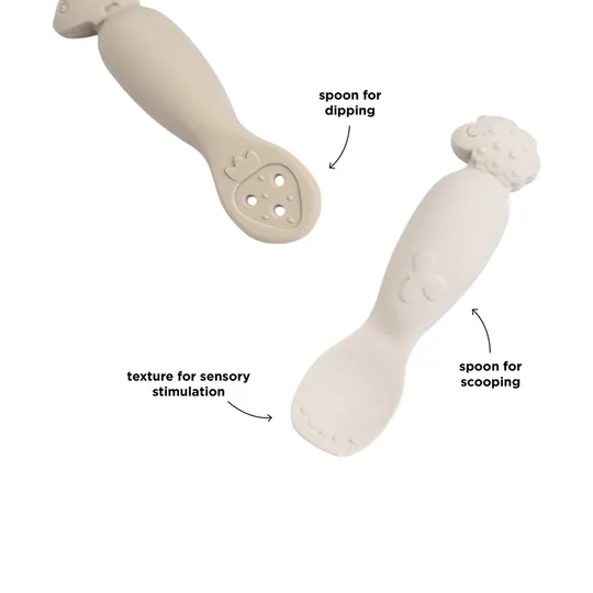 Done By Deer Tiny Farm Oefen Lepel Set - Sand