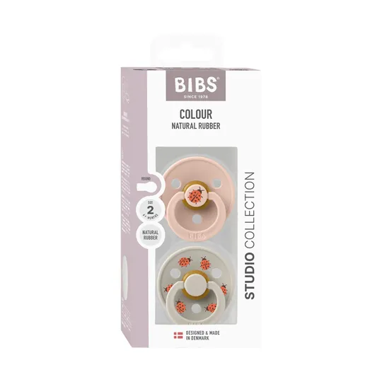 BiBs Studio Colour Fopspeen - Rond - 2 Stuks - 18+ Mnd - Ladybug Blush Mix