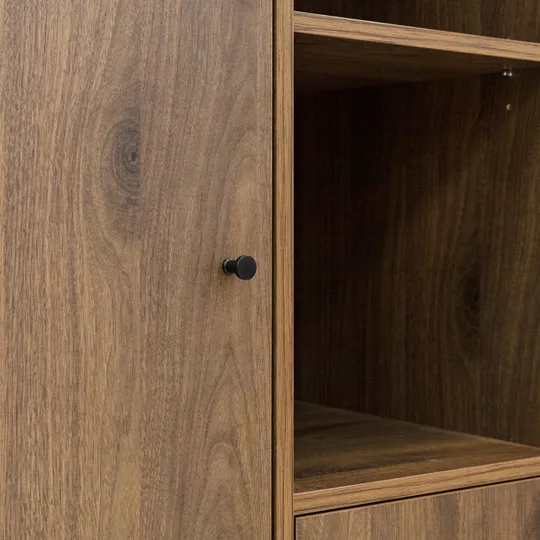 Bopita Zara 2-Deurskast XL - Walnoot/Mat Zwart