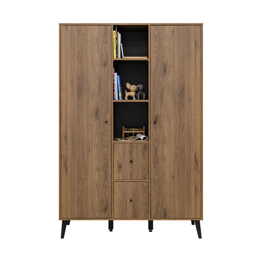 Bopita Zara 2-Deurskast XL - Walnoot/Mat Zwart