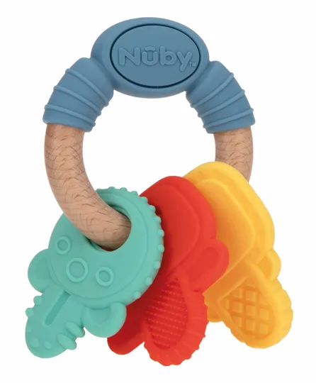 Nûby Hout/Silicone Bijtsleutels 3mnd+