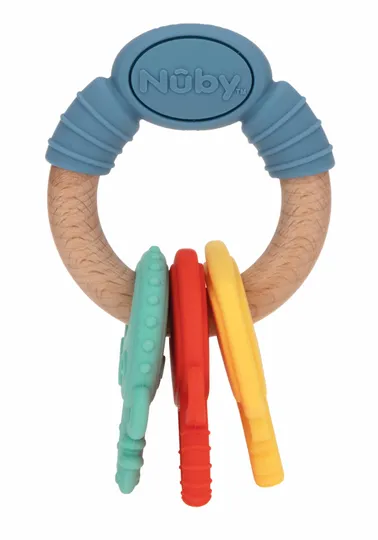 Nûby Hout/Silicone Bijtsleutels 3mnd+