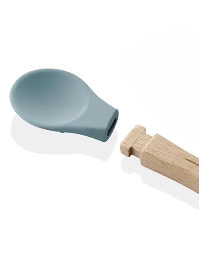 Babyjem Siliconen Lepel Met Houten Handvat