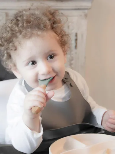 Babyjem Siliconen Lepel Met Houten Handvat