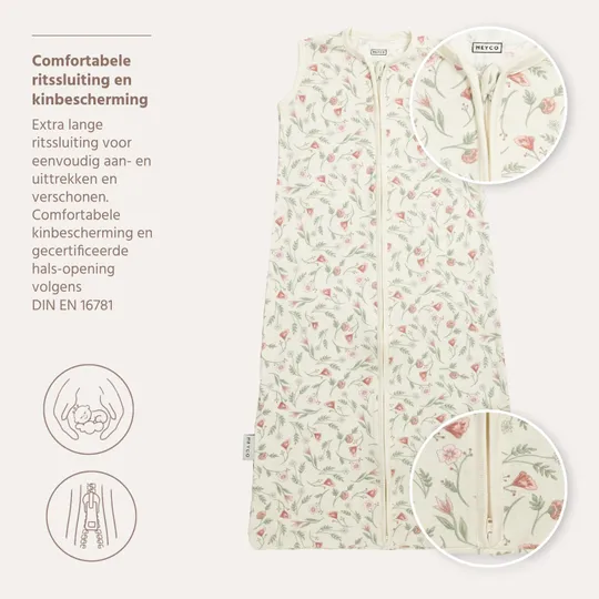 Meyco Slaapzak Ongevoerd Interlock Jersey Flower Multicolour 60 Cm