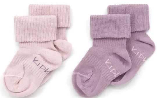 KipKep Blijf-Sokjes - 2-6 Mnd - 2_Pack - Pastel Violet